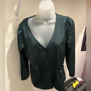 J. Crew Dark Green Blouse